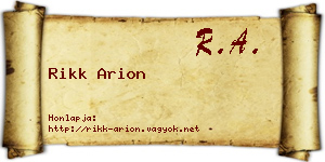 Rikk Arion névjegykártya